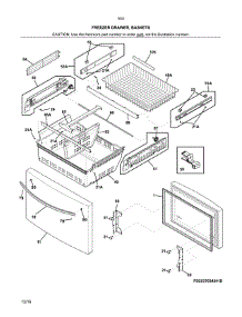 Freezer Drawer, Baskets parts for Kenmore Refrigerator 253.7041341B (2537041341B, 253 7041341B) from AppliancePartsPros.com