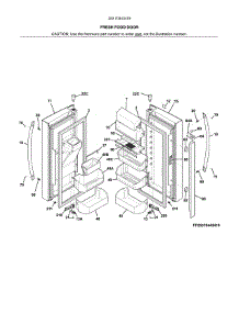 Fresh Food Door parts for Kenmore Refrigerator 253.70443419 (25370443419, 253 70443419) from AppliancePartsPros.com