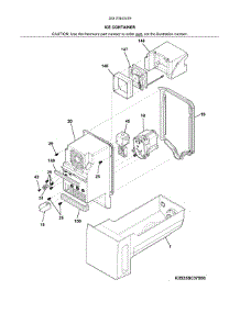 Ice Container parts for Kenmore Refrigerator 253.70443419 (25370443419, 253 70443419) from AppliancePartsPros.com