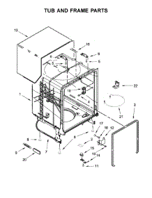 Tub And Frame Parts parts for Kenmore Dishwasher 665.13093N413 (66513093N413, 665 13093N413) from AppliancePartsPros.com