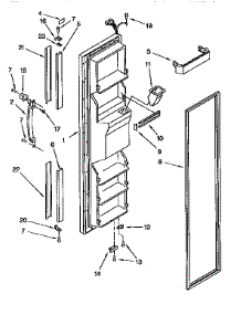Freezer Door parts for Kenmore Refrigerator 106.9555484 (1069555484, 106 9555484) from AppliancePartsPros.com