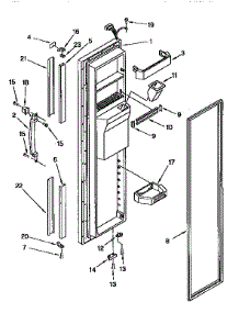 Freezer Door parts for Kenmore Refrigerator 106.9555923 (1069555923, 106 9555923) from AppliancePartsPros.com