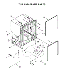 Tub And Frame Parts parts for Kenmore Dishwasher 665.13549N414 (66513549N414, 665 13549N414) from AppliancePartsPros.com