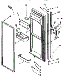 Refrigerator Door parts for Kenmore Refrigerator 106.9555953 (1069555953, 106 9555953) from AppliancePartsPros.com