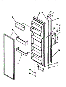 Refrigerator Door parts for Kenmore Refrigerator 106.9555312 (1069555312, 106 9555312) from AppliancePartsPros.com