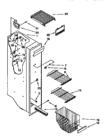 Freezer Liner parts for Kenmore Refrigerator 106.9555312 (1069555312, 106 9555312) from AppliancePartsPros.com
