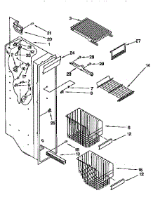 Freezer Liner parts for Kenmore Refrigerator 106.9555752 (1069555752, 106 9555752) from AppliancePartsPros.com