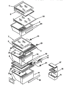 Refrigerator Shelf parts for Kenmore Refrigerator 106.9555752 (1069555752, 106 9555752) from AppliancePartsPros.com