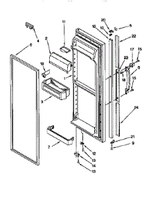 Refrigerator Door parts for Kenmore Refrigerator 106.9555752 (1069555752, 106 9555752) from AppliancePartsPros.com