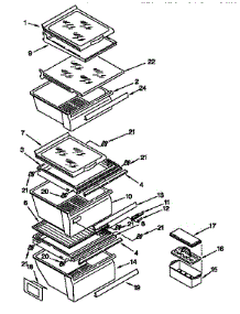 Refrigerator Shelf parts for Kenmore Refrigerator 106.9557925 (1069557925, 106 9557925) from AppliancePartsPros.com