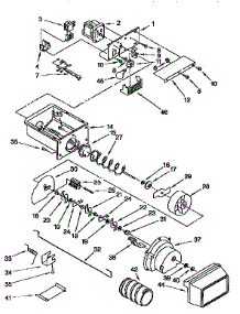 Motor And Ice Container parts for Kenmore Refrigerator 106.9555913 (1069555913, 106 9555913) from AppliancePartsPros.com