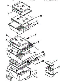 Refrigerator Shelf parts for Kenmore Refrigerator 106.9555780 (1069555780, 106 9555780) from AppliancePartsPros.com