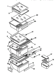 Refrigerator Shelf parts for Kenmore Refrigerator 106.9557612 (1069557612, 106 9557612) from AppliancePartsPros.com