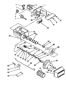 Motor And Ice Container parts for Kenmore Refrigerator 106.9557652 (1069557652, 106 9557652) from AppliancePartsPros.com