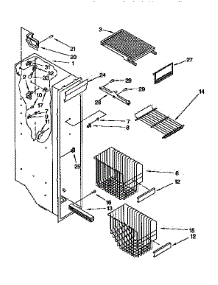 Freezer Liner parts for Kenmore Refrigerator 106.9557984 (1069557984, 106 9557984) from AppliancePartsPros.com
