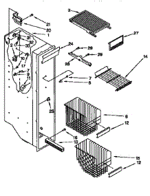 Freezer Liner parts for Kenmore Refrigerator 106.9557955 (1069557955, 106 9557955) from AppliancePartsPros.com