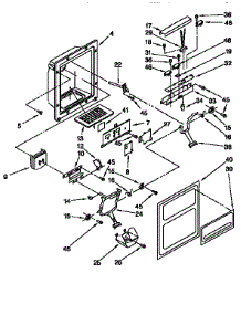 Dispenser Front parts for Kenmore Refrigerator 106.9557955 (1069557955, 106 9557955) from AppliancePartsPros.com