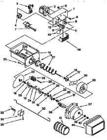 Motor And Ice Container parts for Kenmore Refrigerator 106.9557955 (1069557955, 106 9557955) from AppliancePartsPros.com