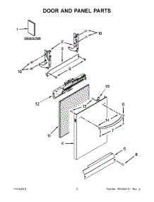Door And Panel Parts parts for Kenmore Dishwasher 665.13549N413 (66513549N413, 665 13549N413) from AppliancePartsPros.com
