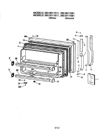 Freezer Door parts for Kenmore Refrigerator 363.9711581 (3639711581, 363 9711581) from AppliancePartsPros.com