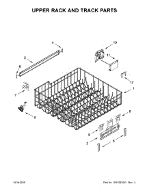Upper Rack And Track Parts parts for Kenmore Dishwasher 665.13409N413 (66513409N413, 665 13409N413) from AppliancePartsPros.com