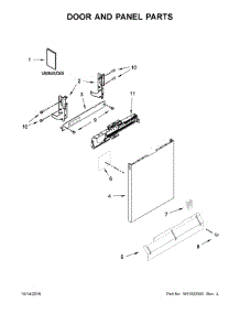 Door And Panel Parts parts for Kenmore Dishwasher 665.13403N413 (66513403N413, 665 13403N413) from AppliancePartsPros.com