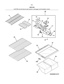Shelves parts for Kenmore Refrigerator 253.60412415 (25360412415, 253 60412415) from AppliancePartsPros.com