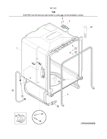 Tub parts for Kenmore Dishwasher 587.14019414B (58714019414B, 587 14019414B) from AppliancePartsPros.com