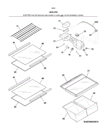 Shelves parts for Kenmore Refrigerator 253.60309610 (25360309610, 253 60309610) from AppliancePartsPros.com