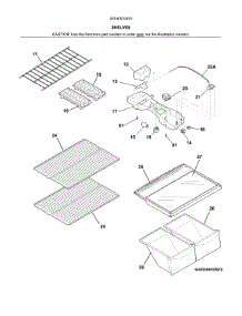 Shelves parts for Kenmore Refrigerator 253.60022610 (25360022610, 253 60022610) from AppliancePartsPros.com