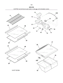 Shelves parts for Kenmore Refrigerator 253.70505610 (25370505610, 253 70505610) from AppliancePartsPros.com