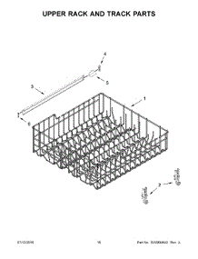 Upper Rack And Track Parts parts for Kenmore Dishwasher 665.13003N511 (66513003N511, 665 13003N511) from AppliancePartsPros.com
