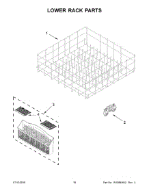 Lower Rack Parts parts for Kenmore Dishwasher 665.13004N511 (66513004N511, 665 13004N511) from AppliancePartsPros.com
