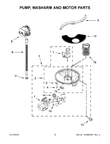 Pump, Washarm And Motor Parts parts for Kenmore Dishwasher 665.14429N511 (66514429N511, 665 14429N511) from AppliancePartsPros.com