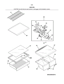 Shelves parts for Kenmore Refrigerator 253.60643611 (25360643611, 253 60643611) from AppliancePartsPros.com