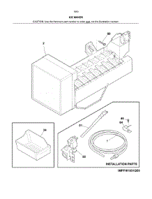 Ice Maker parts for Kenmore Refrigerator 253.70509611 (25370509611, 253 70509611) from AppliancePartsPros.com
