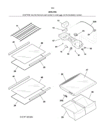 Shelves parts for Kenmore Refrigerator 253.70502611 (25370502611, 253 70502611) from AppliancePartsPros.com
