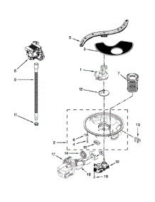 Pump, Washarm And Motor Parts parts for Kenmore Dishwasher 665.12413N410 (66512413N410, 665 12413N410) from AppliancePartsPros.com
