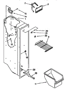 Freezer Liner parts for Kenmore Refrigerator 106.9500720 (1069500720, 106 9500720) from AppliancePartsPros.com