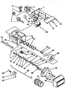 Motor And Ice Container parts for Kenmore Refrigerator 106.9500720 (1069500720, 106 9500720) from AppliancePartsPros.com