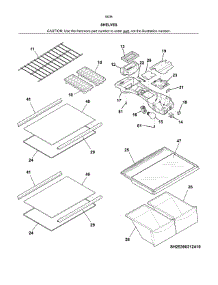 Shelves parts for Kenmore Refrigerator 253.60383413 (25360383413, 253 60383413) from AppliancePartsPros.com