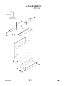 Door And Panel Parts parts for Kenmore Dishwasher 665.13023K111 (66513023K111, 665 13023K111) from AppliancePartsPros.com