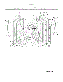 Fresh Food Door parts for Kenmore Refrigerator 253.70443417 (25370443417, 253 70443417) from AppliancePartsPros.com