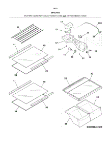 Shelves parts for Kenmore Refrigerator 253.60409610 (25360409610, 253 60409610) from AppliancePartsPros.com