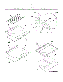 Shelves parts for Kenmore Refrigerator 253.70302610 (25370302610, 253 70302610) from AppliancePartsPros.com