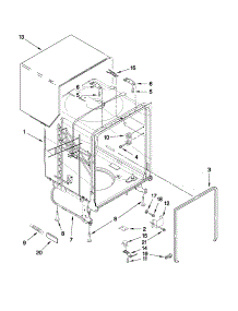 Tub And Frame Parts parts for Kenmore Dishwasher 662.13039K112 (66213039K112, 662 13039K112) from AppliancePartsPros.com