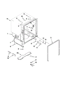 Tub And Frame Parts parts for Kenmore Dishwasher 662.13019K112 (66213019K112, 662 13019K112) from AppliancePartsPros.com