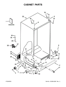 Cabinet Parts parts for Kenmore Refrigerator 106.51793412 (10651793412, 106 51793412) from AppliancePartsPros.com