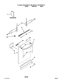 Door And Panel Parts parts for Kenmore Dishwasher 662.13272K112 (66213272K112, 662 13272K112) from AppliancePartsPros.com