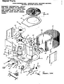 Unit Parts parts for Kenmore Heat Pump System 867.819561 (867819561, 867 819561) from AppliancePartsPros.com